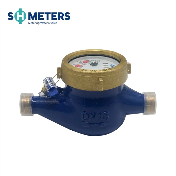 Cold Multi Jet Water Meter Blue Brass Body