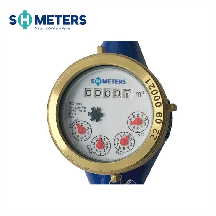 Cold Multi Jet Water Meter Blue Brass Body